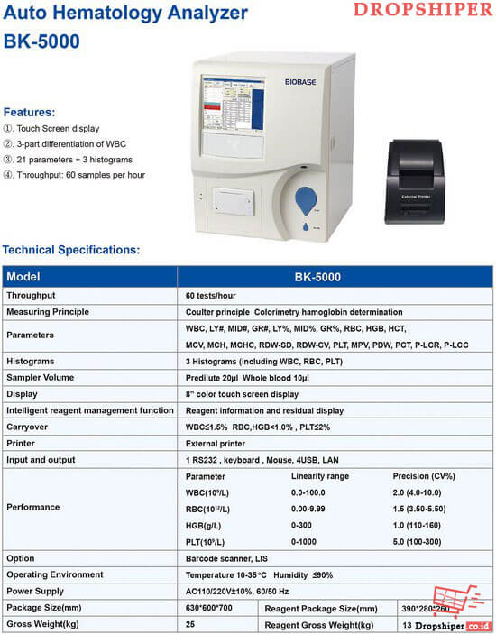 Penganalisis Hematologi Otomatis BK-5000