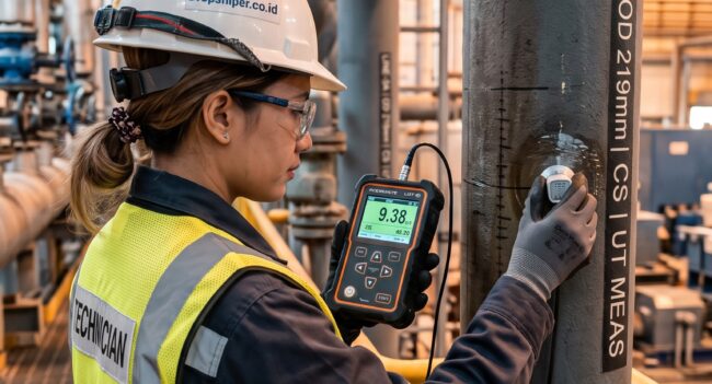 Ultrasonic Thickness Gauge untuk inspeksi ketebalan dinding pipa migas