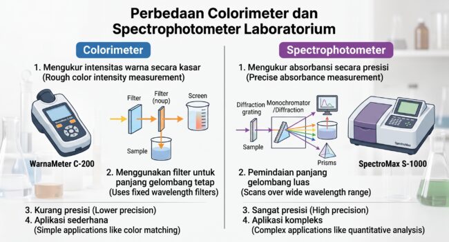 Perbedaan Colorimeter dan Spectrophotometer di laboratorium