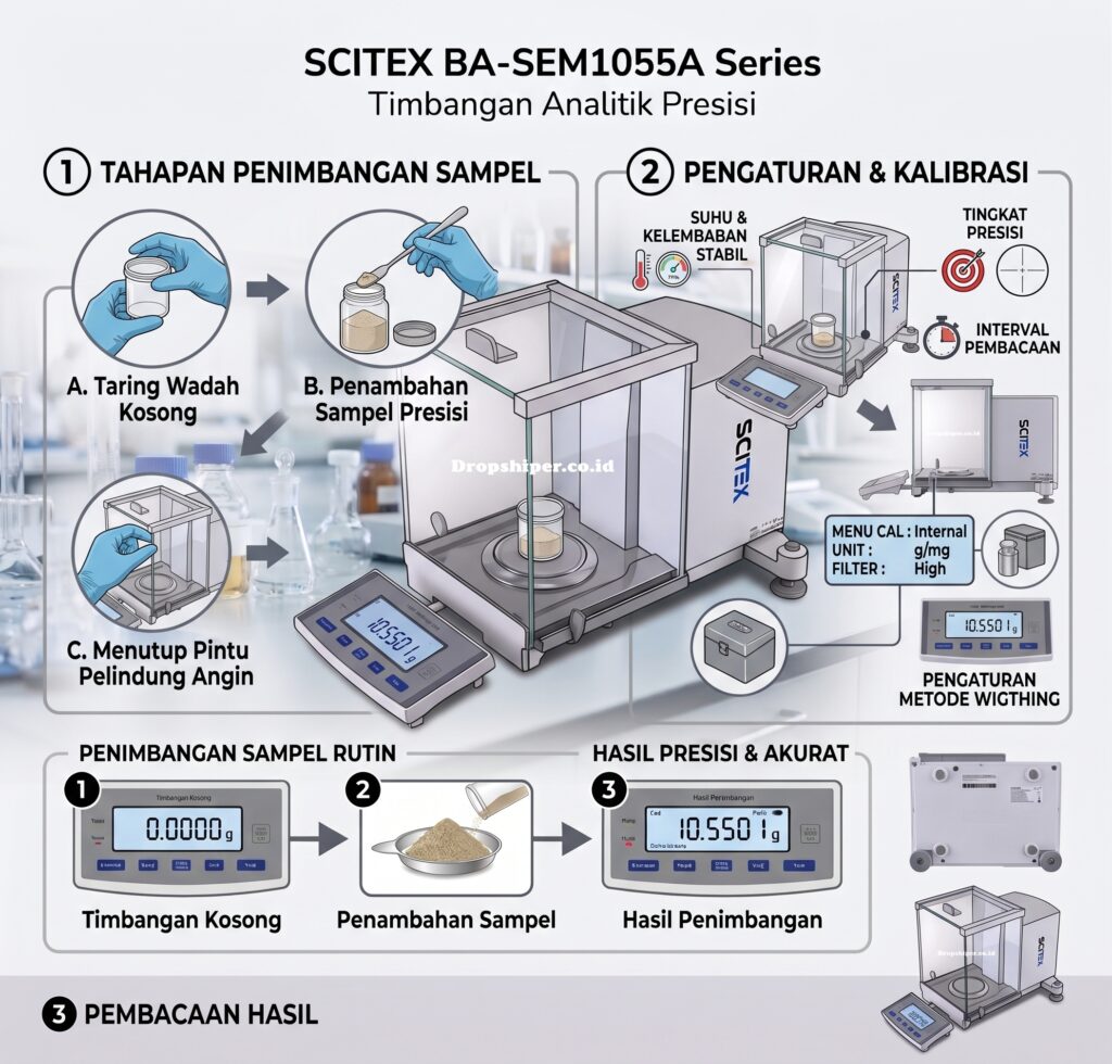 BA-SEM1055A Series: Timbangan Analitik Presisi Untuk Riset Laboratorium 0,00001 g