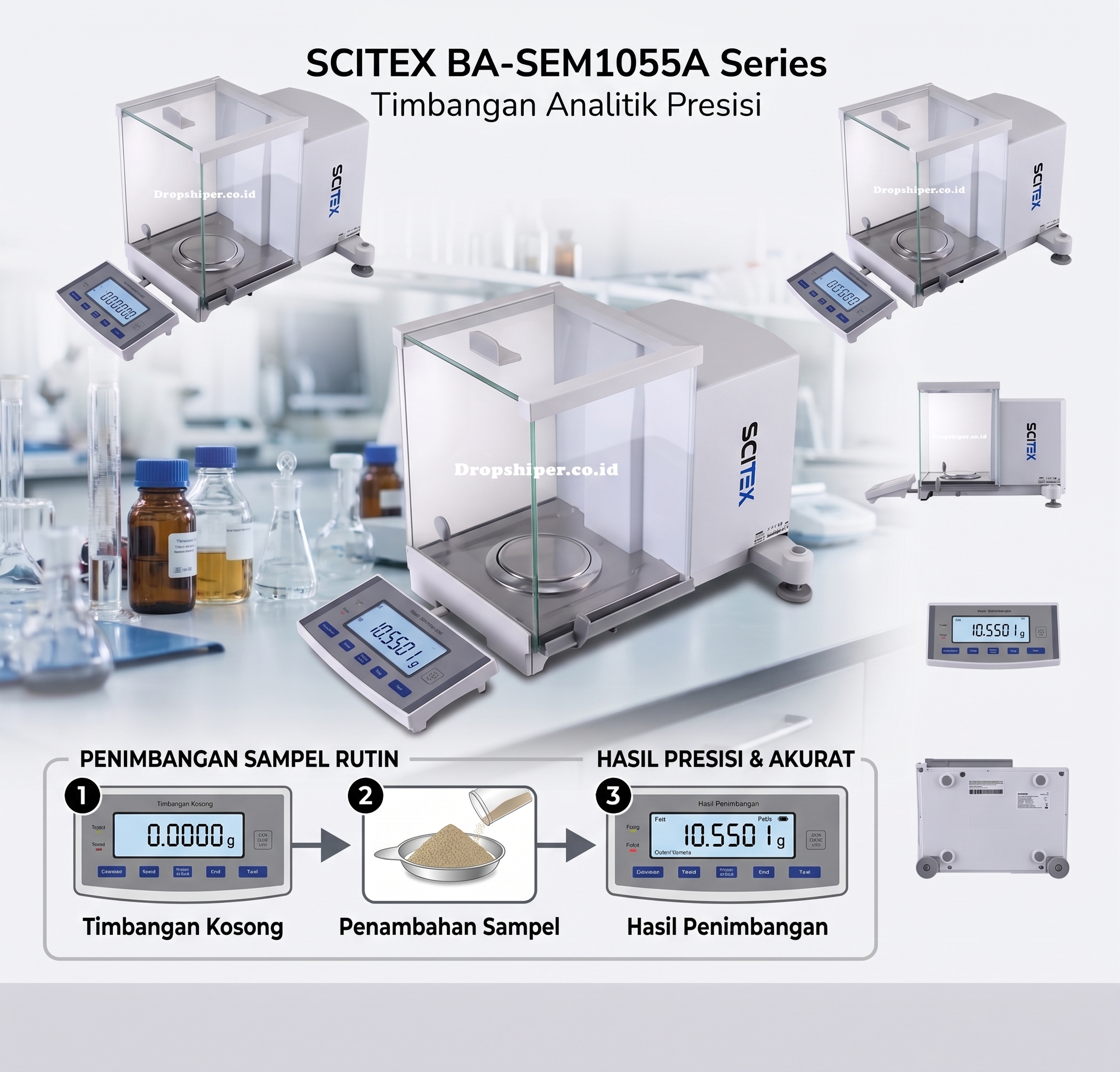 BA-SEM1055A Series: Timbangan Analitik Presisi Untuk Riset Laboratorium