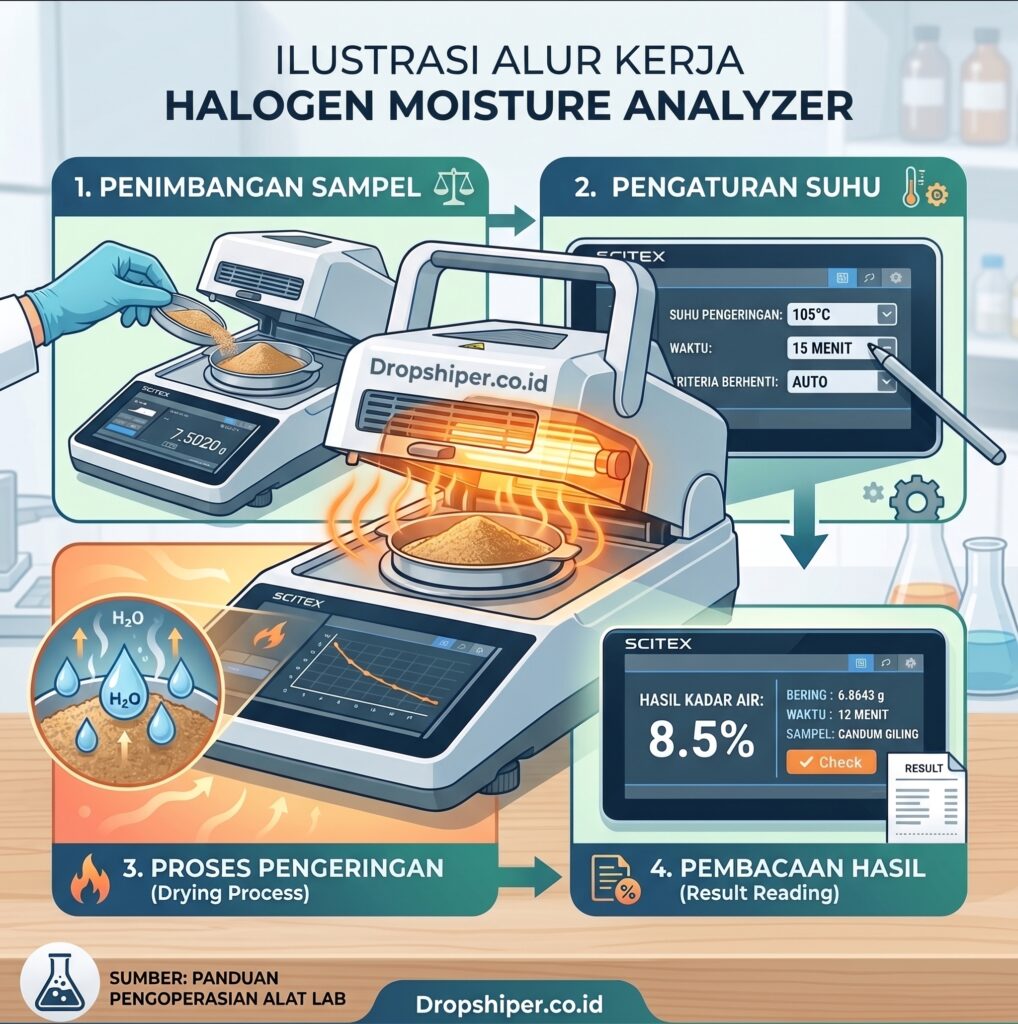 Cara Menggunakan Halogen Moisture Analyzer dengan Tepat pada proses uji kadar air presisi