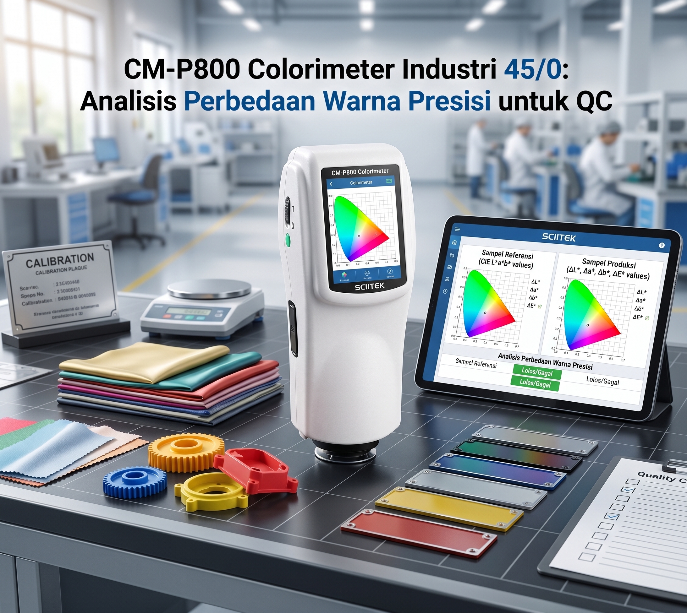 Colorimeter Industri 45/0: Analisis Perbedaan Warna Presisi CM-P800