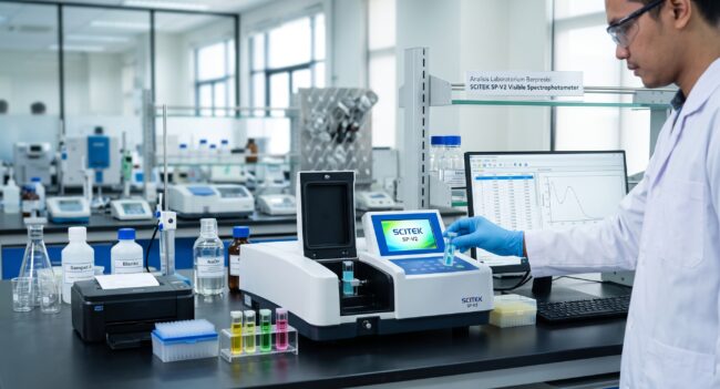 SCITEK SP-V2 Visible Spectrophotometer untuk analisis laboratorium