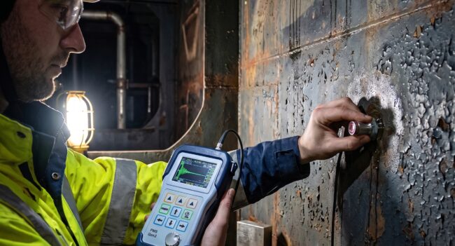 PM5 Gen3 ultrasonic thickness gauge mengukur sisa ketebalan lambung kapal