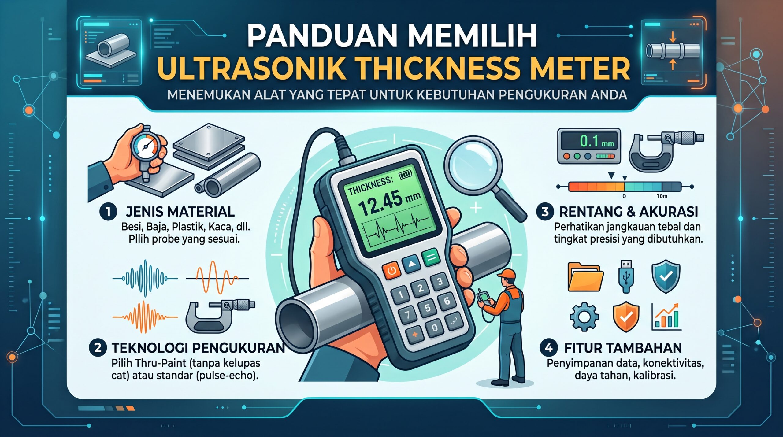 Panduan Memilih Ultrasonik Thickness Meter untuk inspeksi QA QC