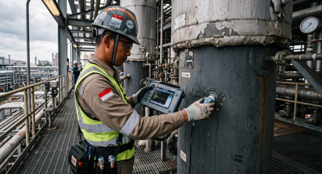Meter Thickness Ultrasonik untuk inspeksi ketebalan boiler
