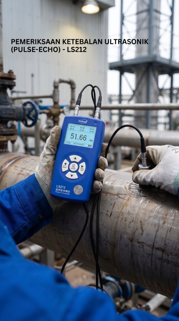 Ultrasonik Thickness Meter LS212 untuk verifikasi ketebalan material dengan metode pulse-echo