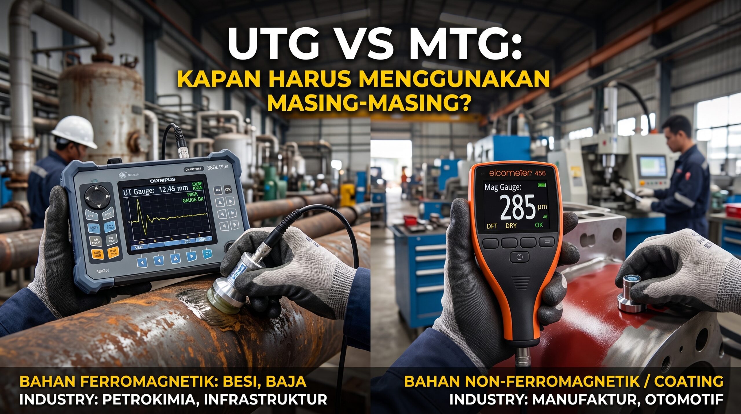 Meter Ultrasonic Thickness untuk pengukuran ketebalan pelat baja
