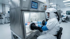 Penggunaan Biosafety Cabinet Class III sistem tertutup dengan glove box di laboratorium berstandar tinggi