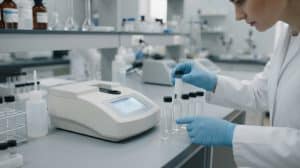 Kalibrasi turbidimeter dan pemeriksaan sample cell di laboratorium