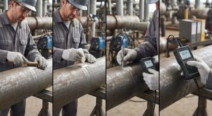 Prosedur pengukuran ketebalan logam menggunakan ultrasonic thickness gauge