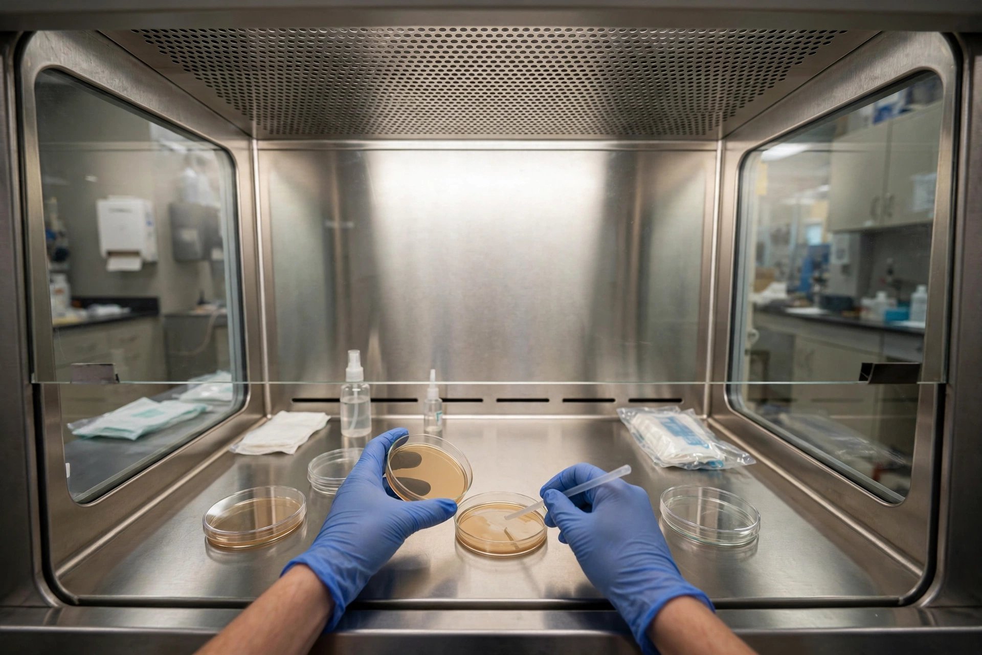 airflow biosafety cabinet inflow downflow dan exhaust sistem perlindungan laboratorium