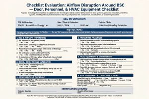 Checklist evaluasi gangguan airflow BSC pintu personel HVAC