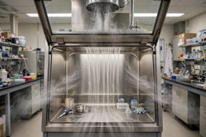downflow exhaust biosafety cabinet area kerja dengan downflow terfiltrasi HEPA