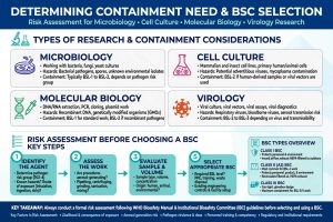 Jenis penelitian menentukan containment BSC mikrobiologi kultur sel virologi