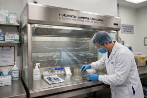 Horizontal Laminar Air Flow cabinet Class 100 HEPA filtered airflow back to front sterile preparation GMP compliant