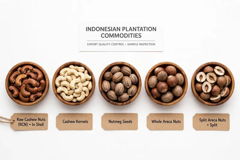 Petugas QC menggunakan moisture meter V Series dan N Series untuk menguji kadar air cashew kernel di laboratorium dengan sampel pala pinang