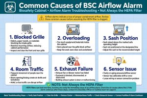 6 penyebab umum airflow alarm BSC bukan selalu HEPA filter