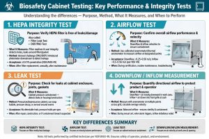 Perbedaan uji integritas HEPA vs uji airflow BSC