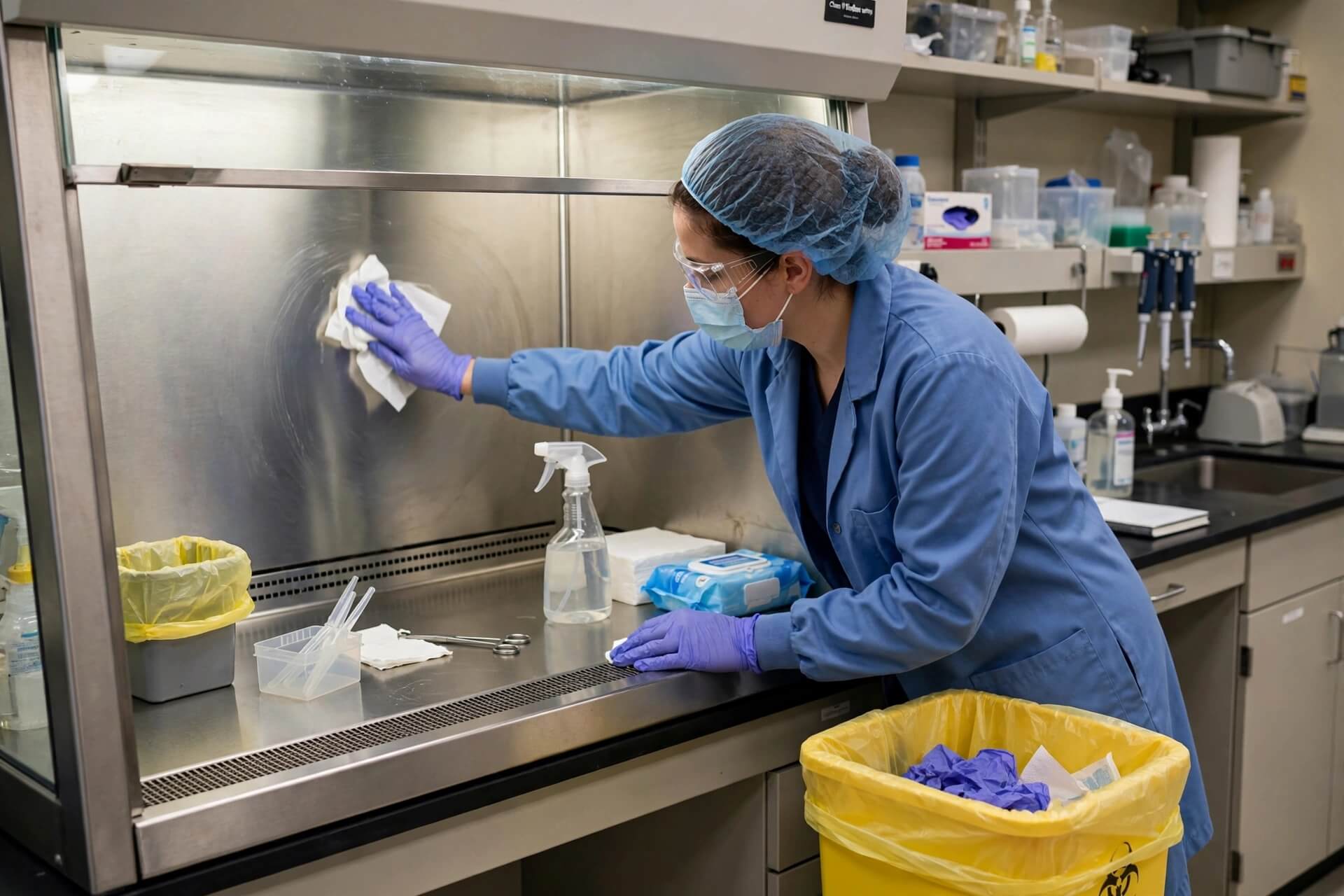 sop penggunaan biosafety cabinet pemeriksaan awal status sertifikasi kondisi fisik