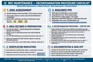 Checklist tahapan dekontaminasi BSC sebelum maintenance